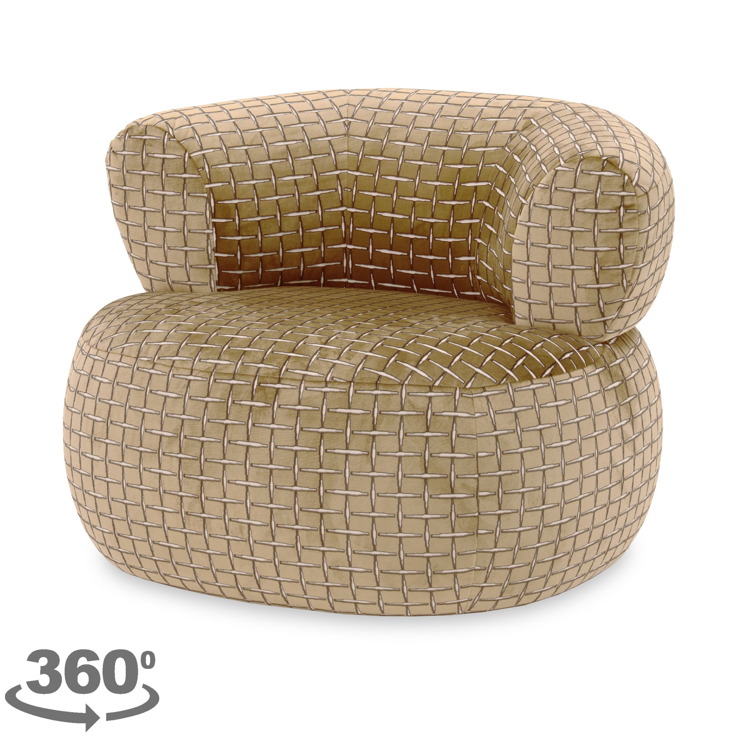 Draaifauteuil Letters B96 x D81 x H77 cm