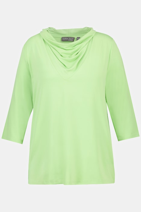 Shirt, Classic, Wasserfall-Ausschnitt, 3/4-Arm