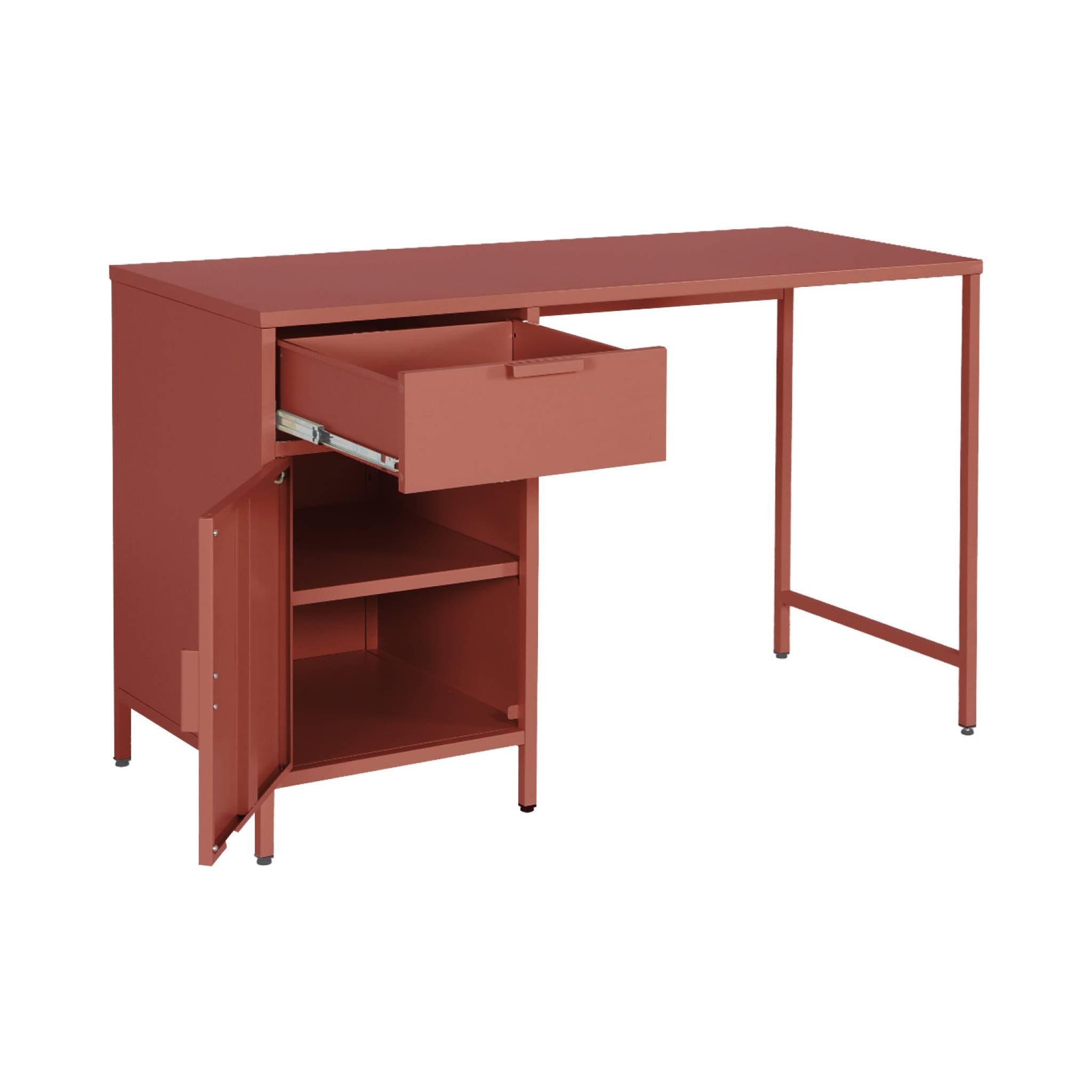 sweeek - Kinderbureau metaal 1 deur en 1 lade