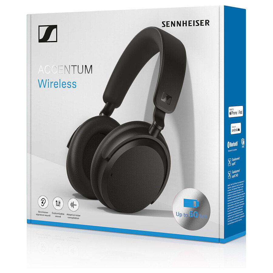 Sennheiser ACCENTUM Plus Wireless Noir - Casque sans fil