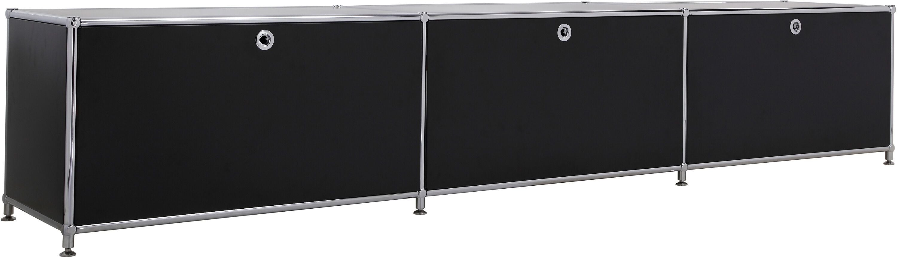FLEXCUBE Lowboard - Schwarz / B: 228.0 cm x T: 40.0 cm x H: 43.0 cm