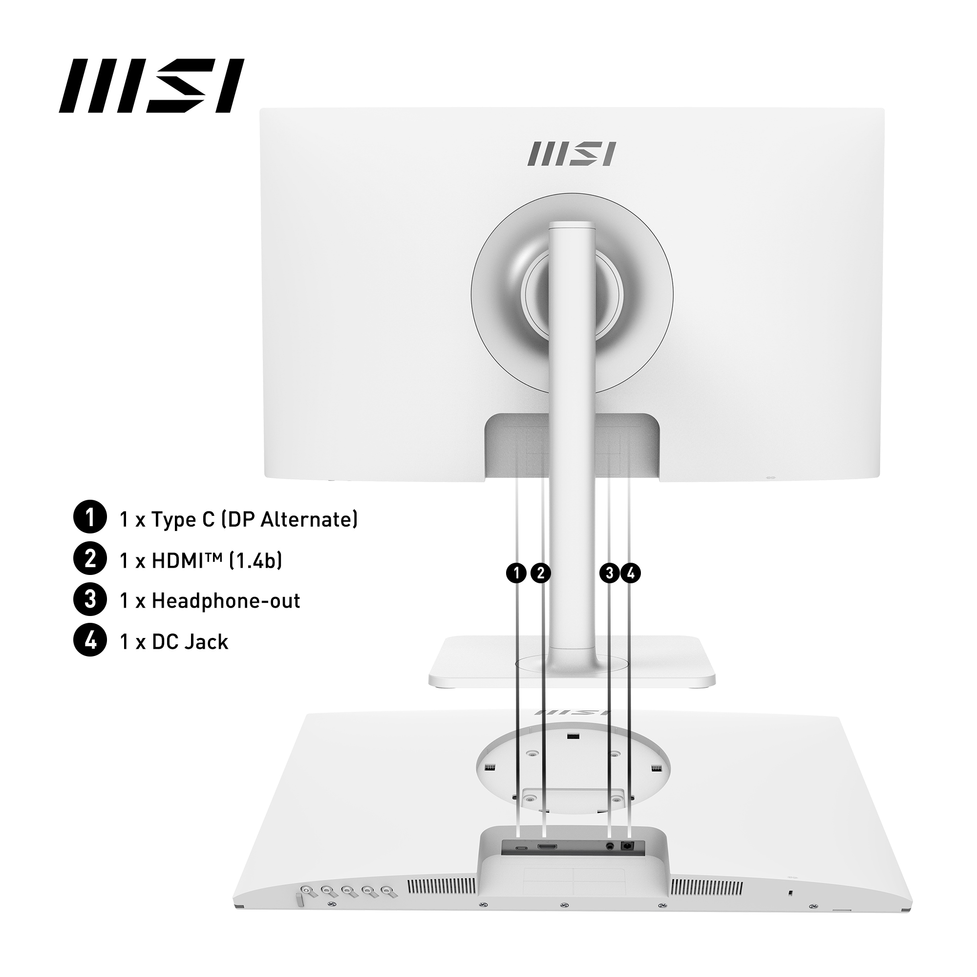 MSI LED-Monitor »Modern MD2412P« 60 cm/24 ″  1920 x 1080 px Full HD 1 Reaktionszeit 100 Hz höhenverstellbar, 3 Jahre Herstellergarantie, USB-C