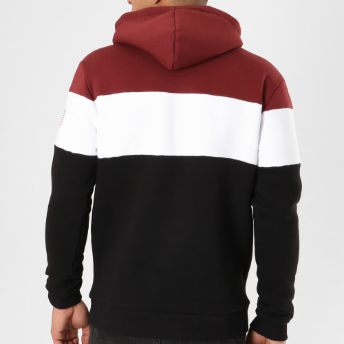 Sweat Capuche Worm Logo Bordeaux Blanc Noir