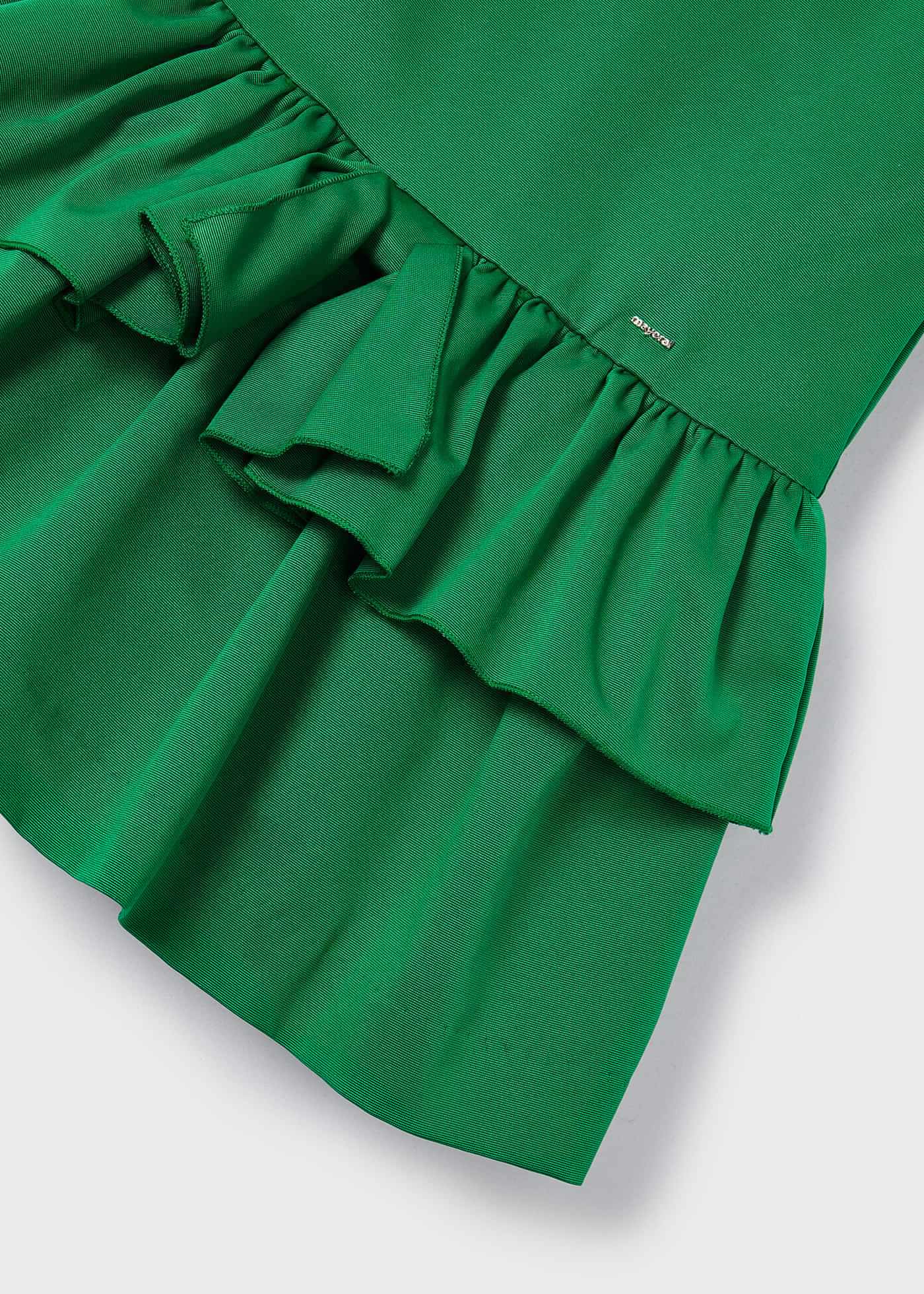 Vestido infantil com aplique de laço otomano