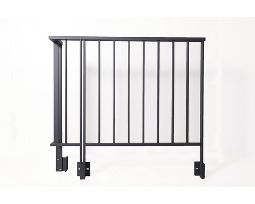 Pertura Triton antraciet U-vormige aluminium leuning complete set voor zijmontage, 4 m