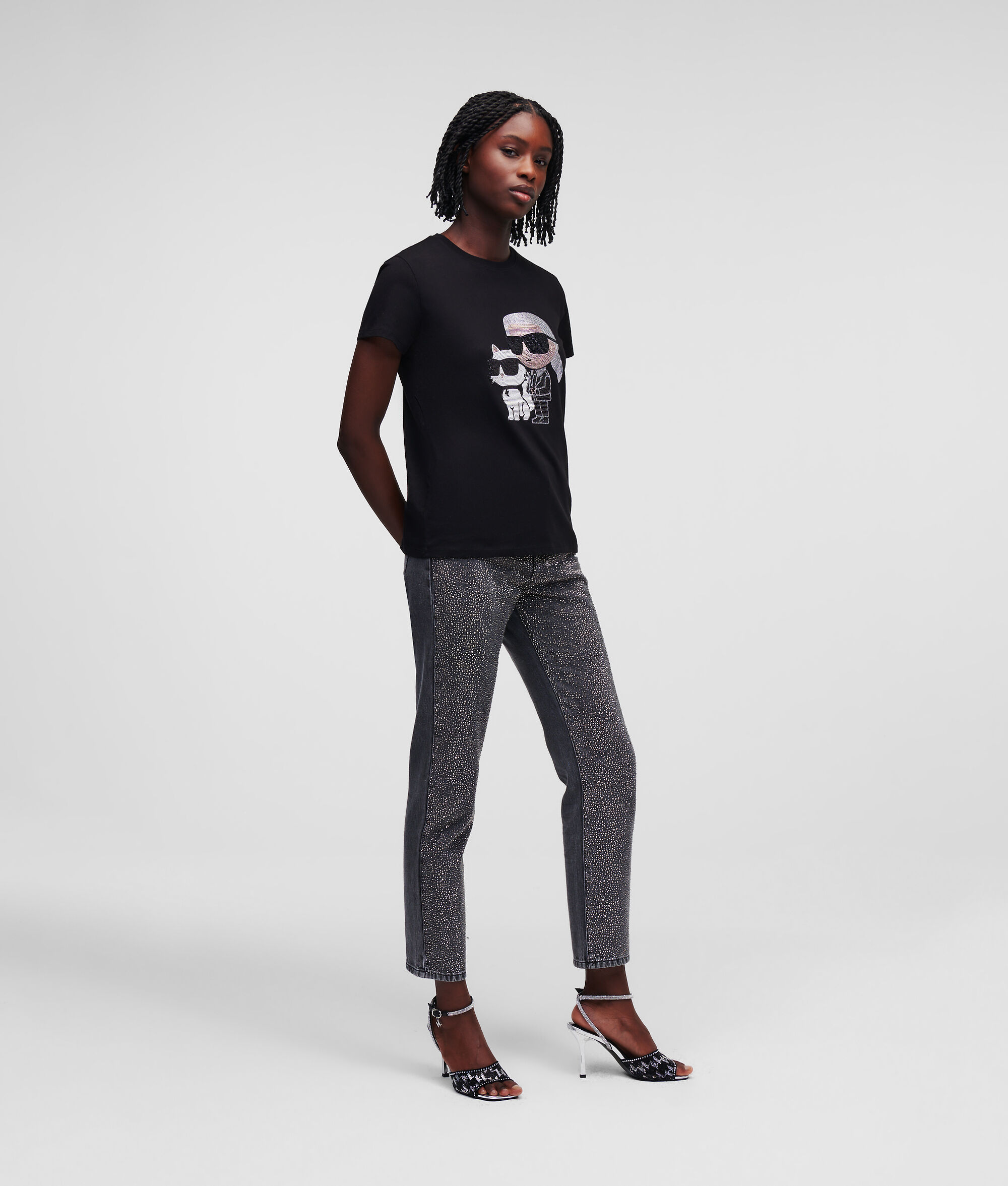 T-SHIRT KARL IKONIK KARL ET CHOUPETTE À STRASS