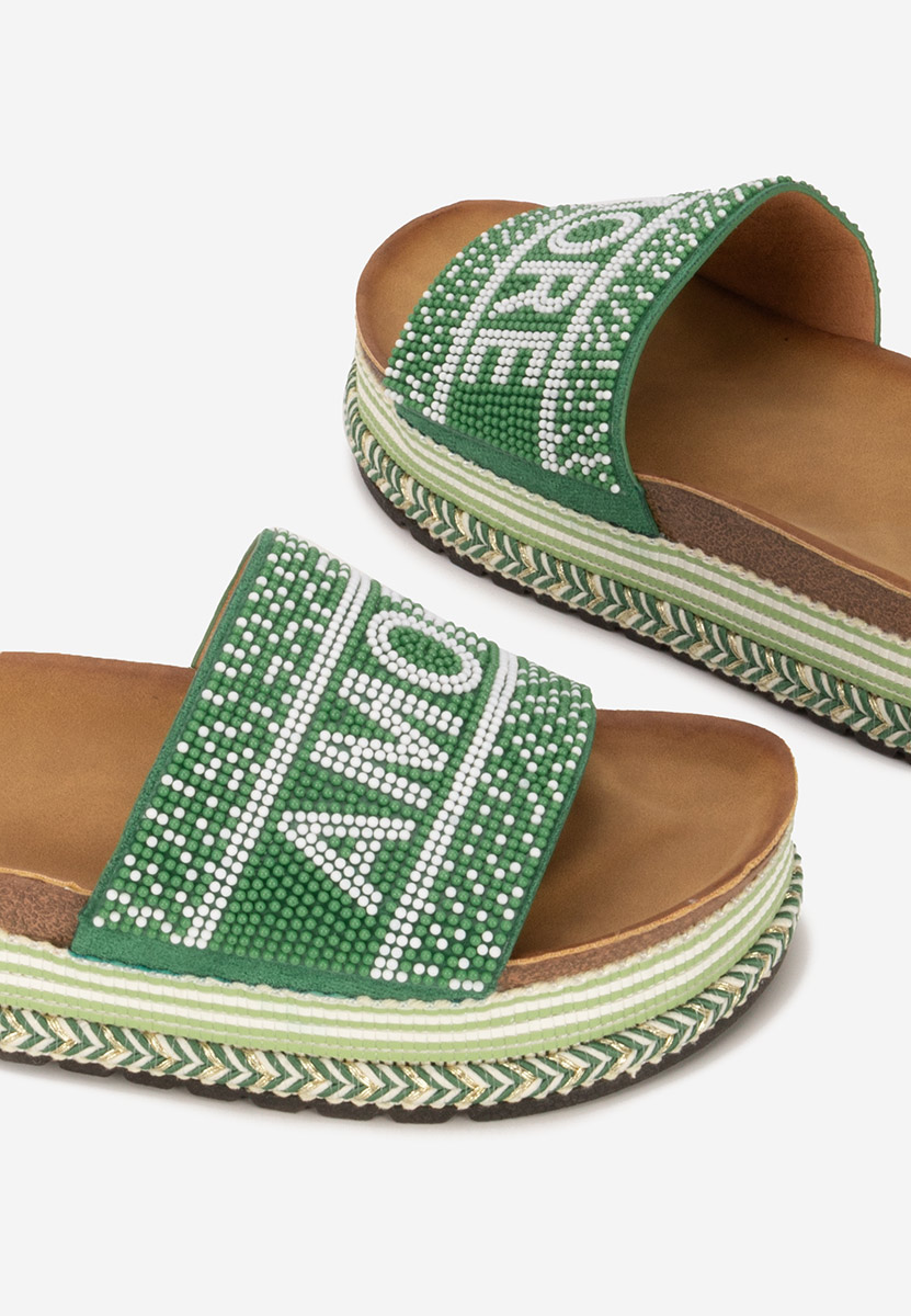 Mules à plateforme vert Alezia