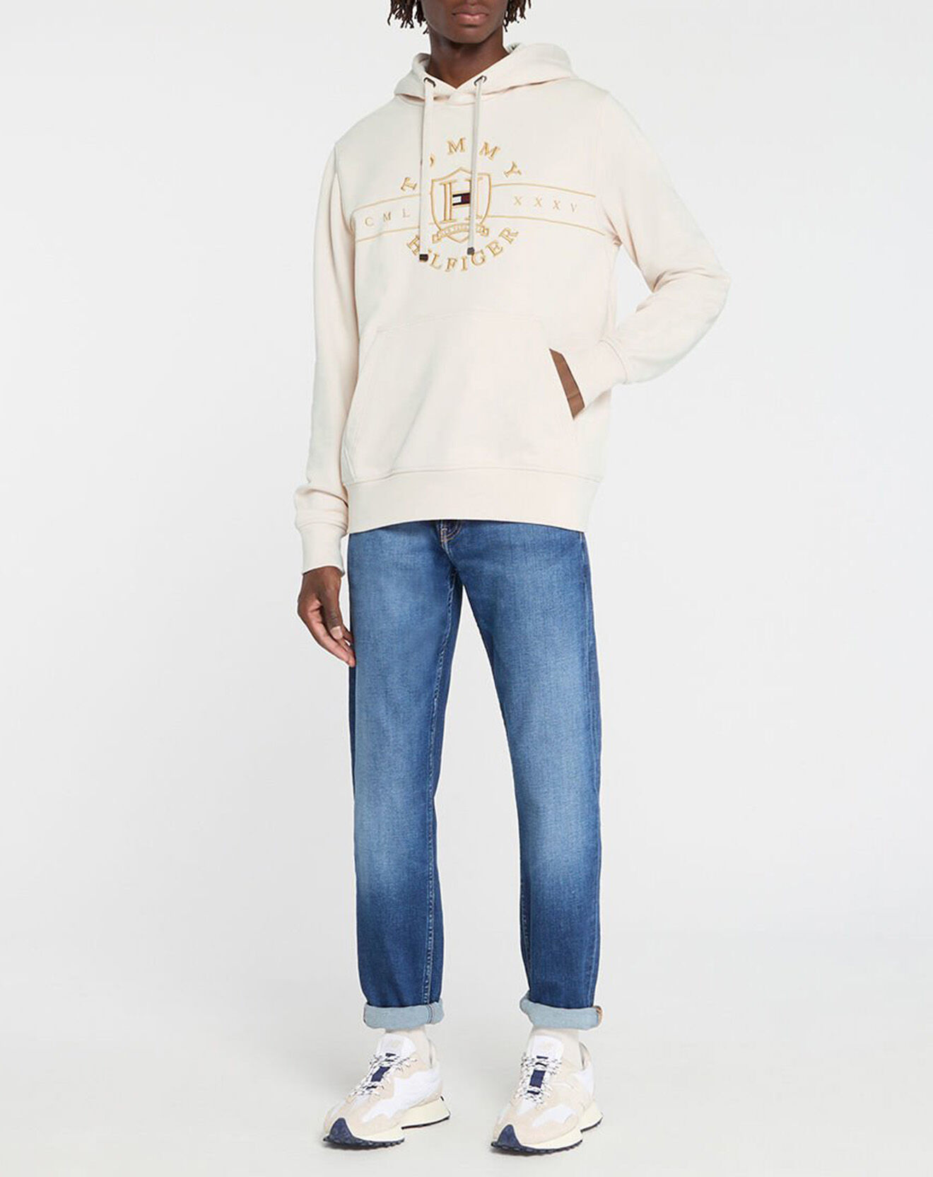 Tommy Hilfiger Sweat à capuche Icon Roundall écru