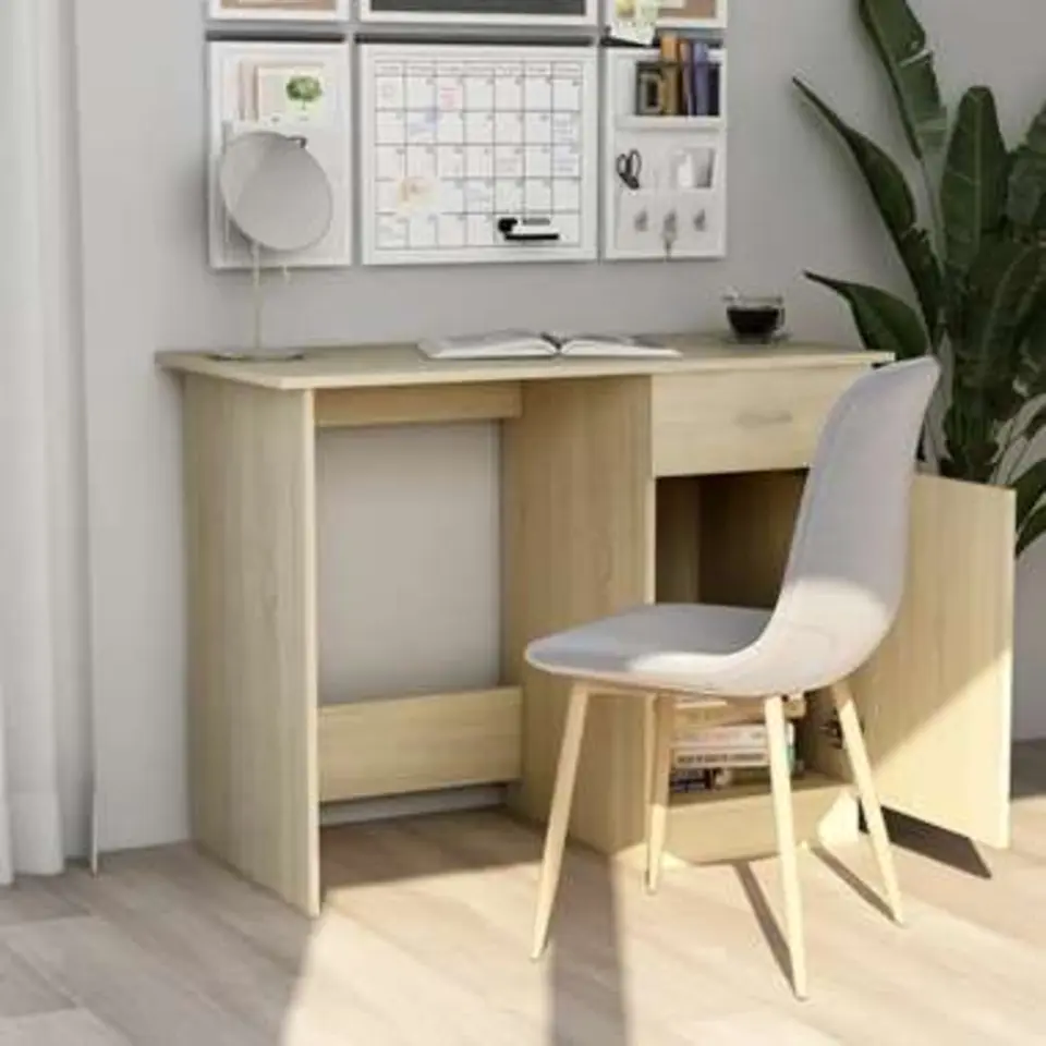 vidaXL - Bureau - Bruin - Bewerkt hout