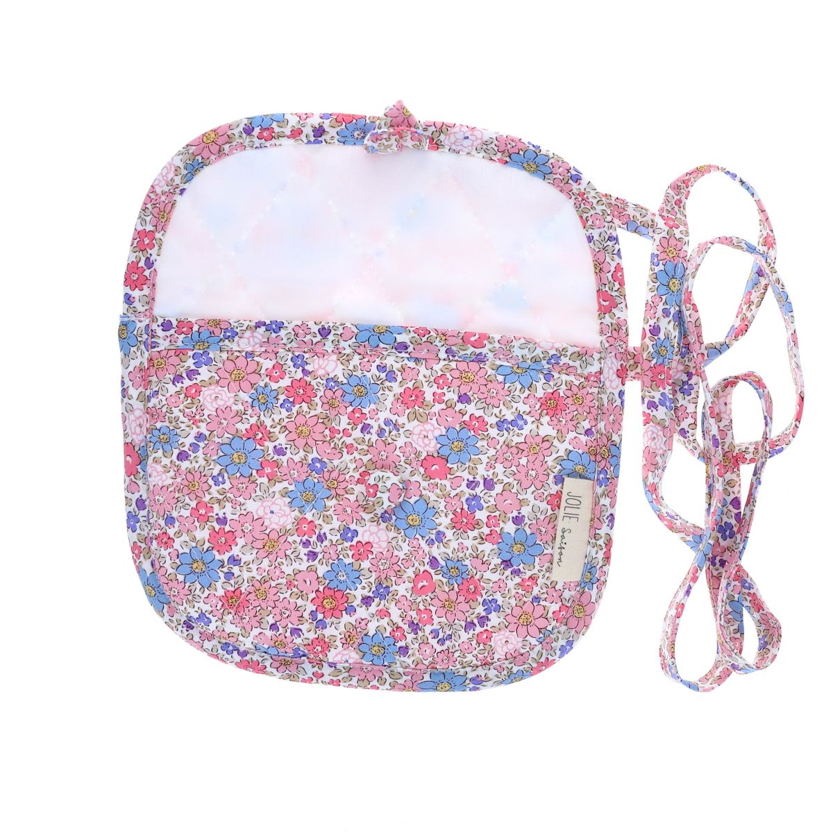 Sac bandoulière fleuri bleu et rose Jolie saison