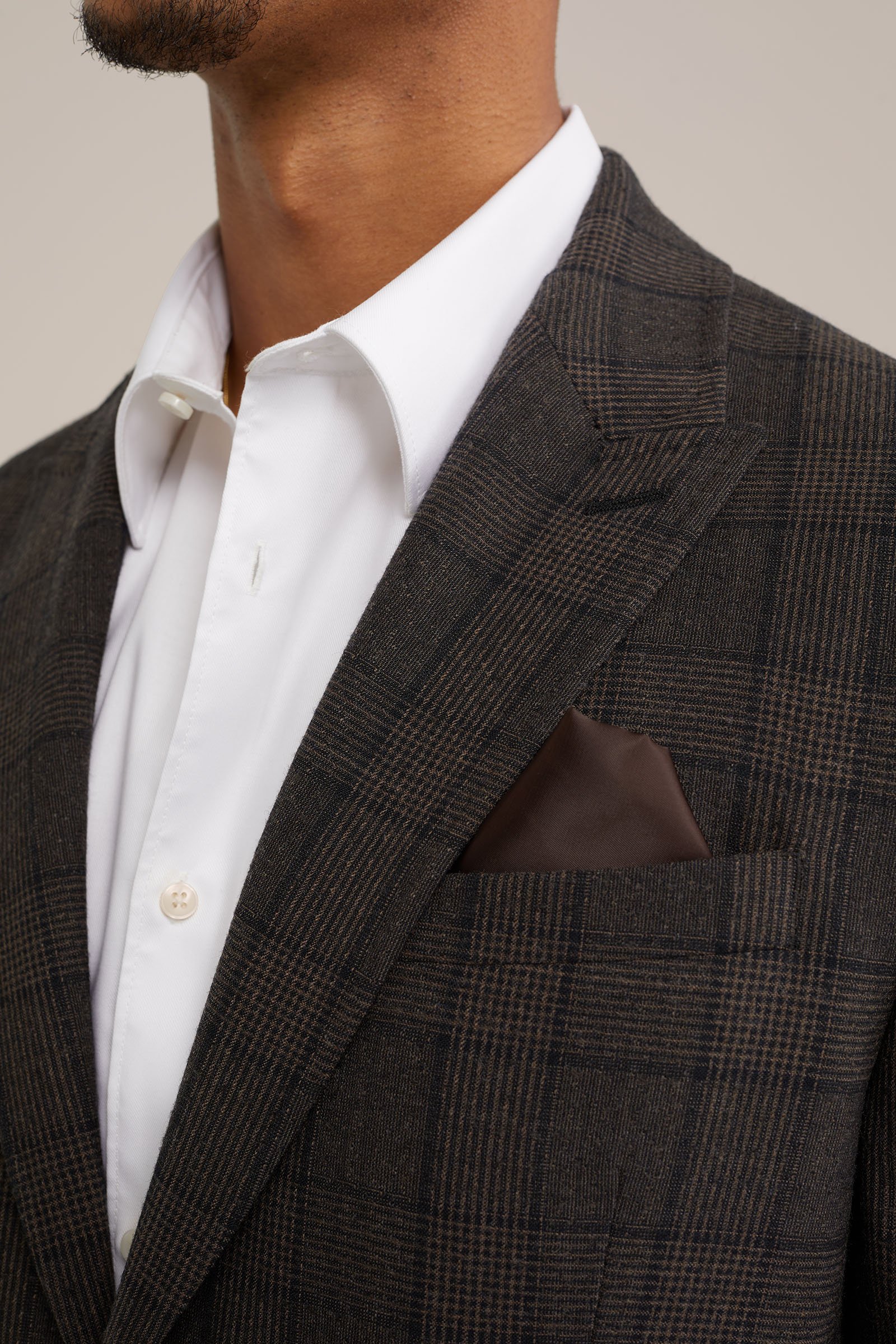 premium wol mix blazer met ruitdessin Van Gils Bruin