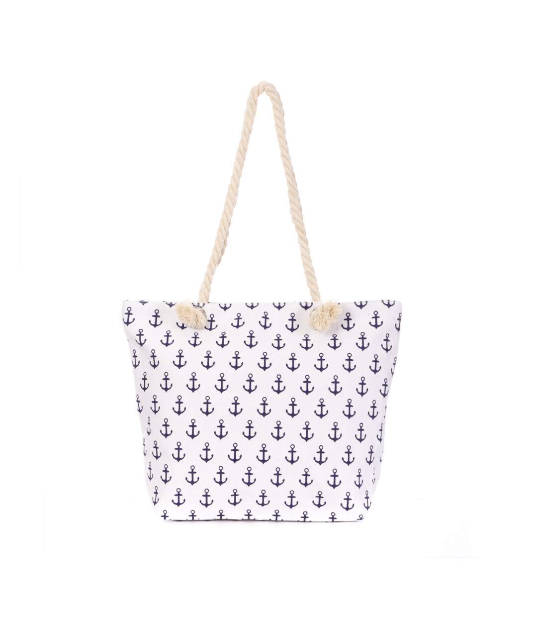 Sac de Plage Blanc et Ancre Marine