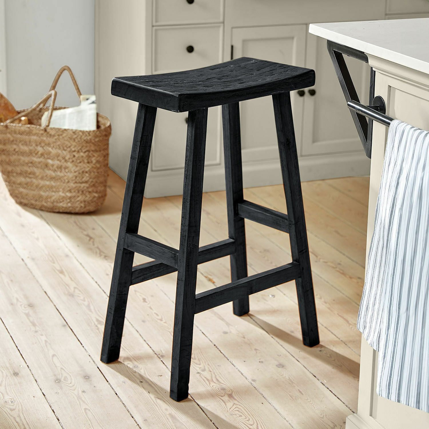 Hocker Nael 74/45/29.5 cm | schwarz