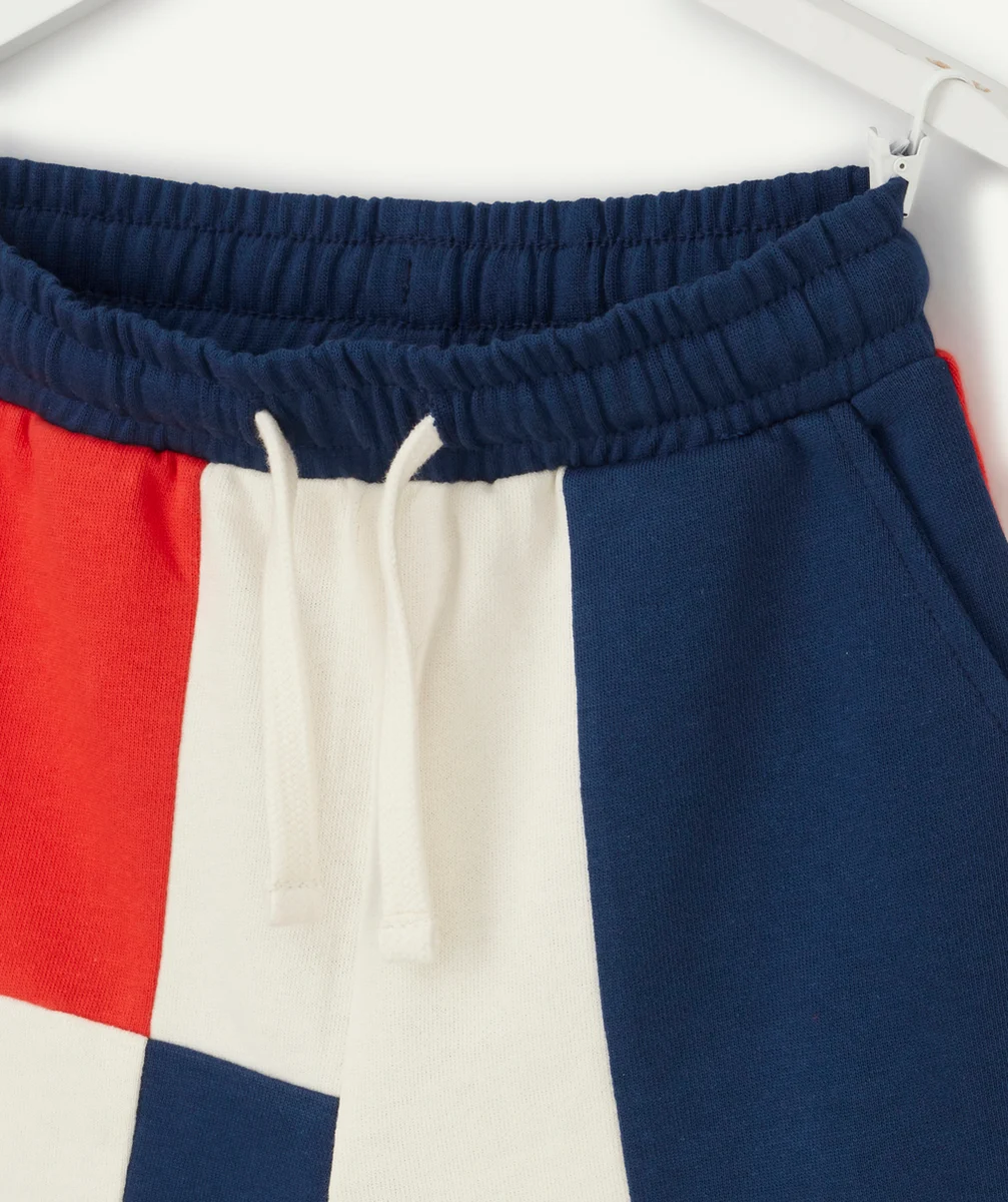 LE BERMUDA EN MOLLETON BLEU BLANC ET ROUGE