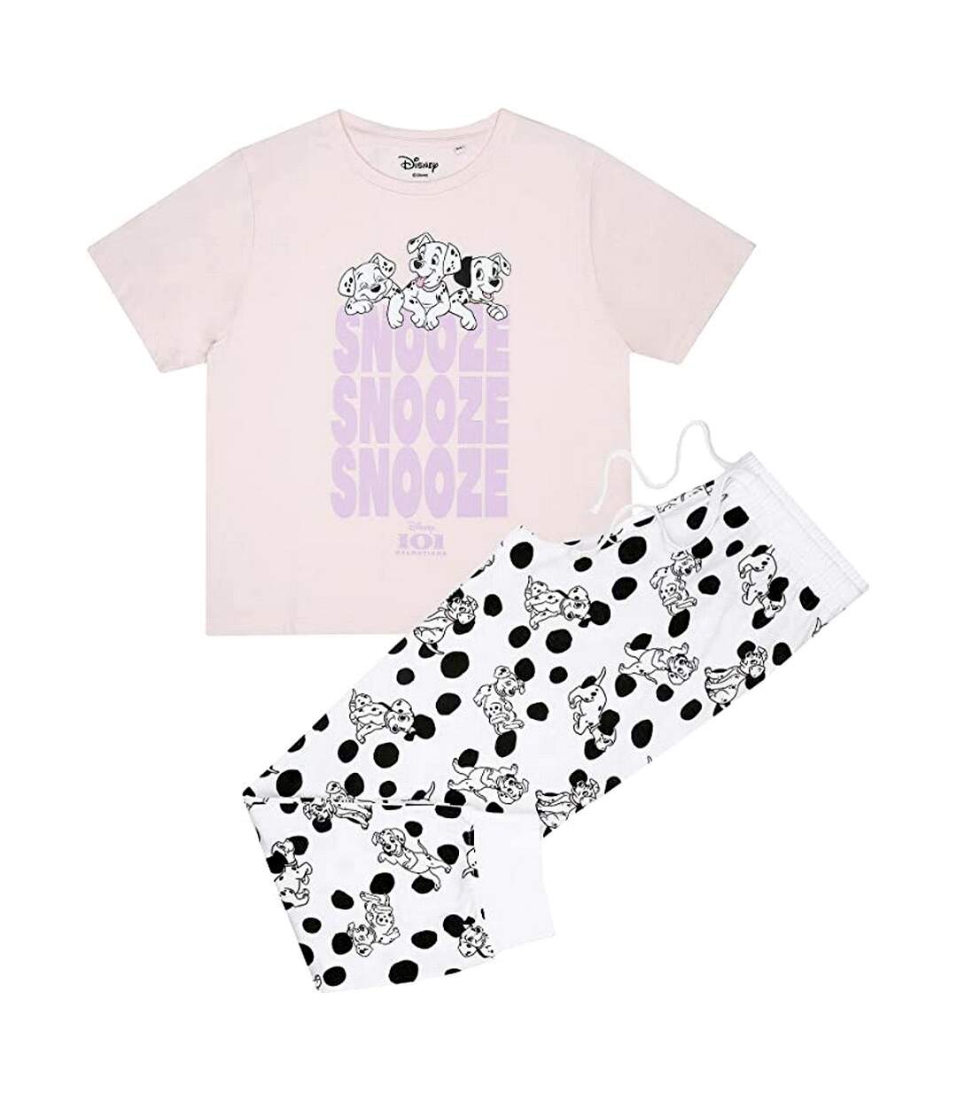 101 Dalmatians - Ensemble de pyjama long SNOOZE - Femme (Blanc cassé / Blanc / Noir) - UTTV817