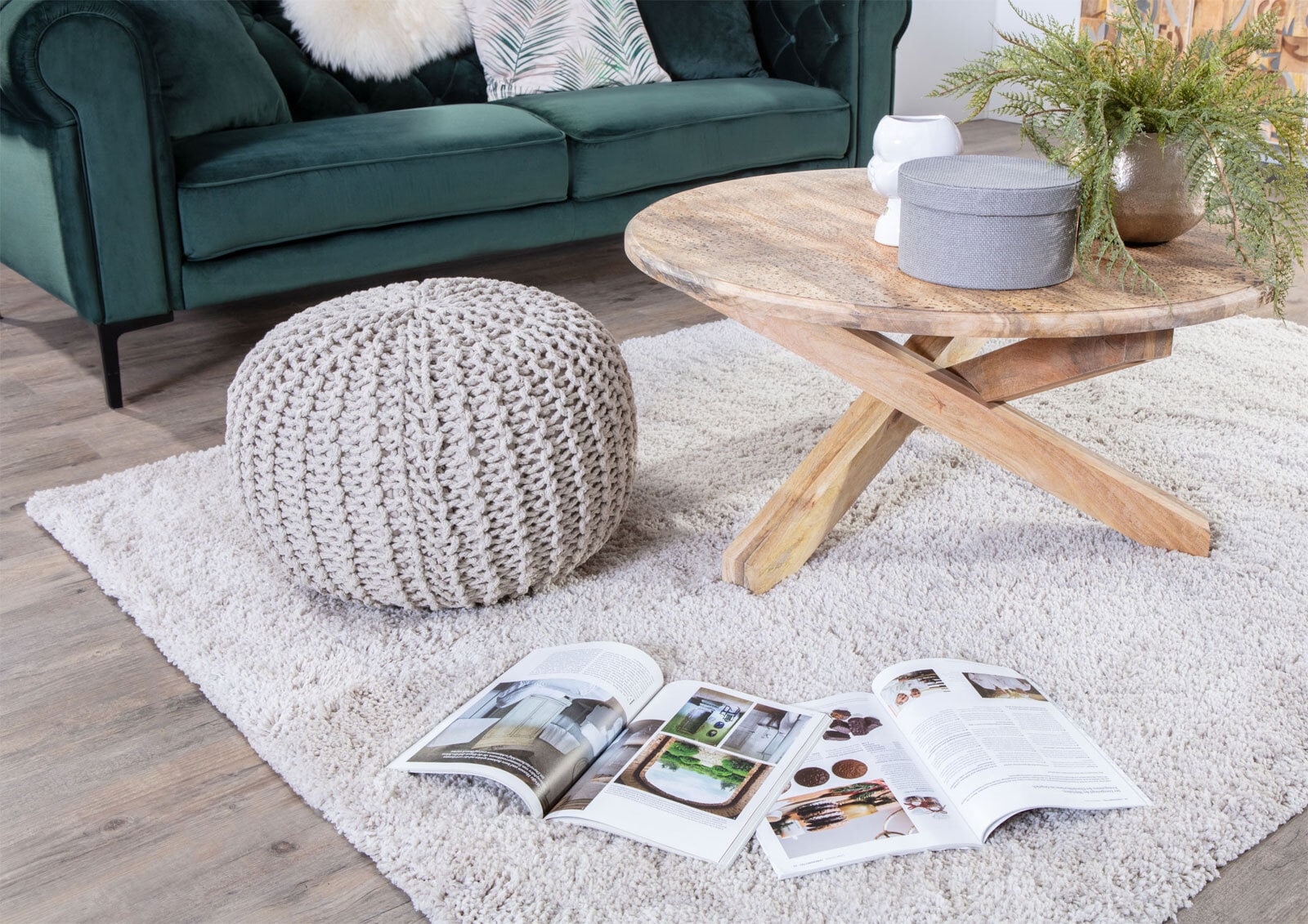 INTERhome Hocker COTTON BALL beige