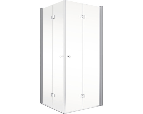 Zwaaivouwdeur als hoekinstap Schulte Alexa Style 2.0 90x90 cm helder glasprofiel kleur aluminium