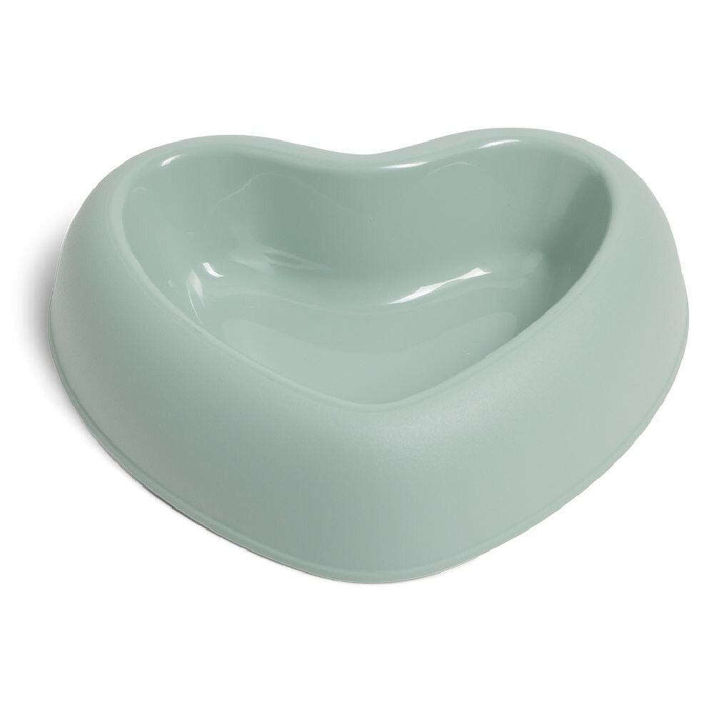 Gamelle antidérapante forme coeur plastique 26,5x22x6,5cm - 2 coloris