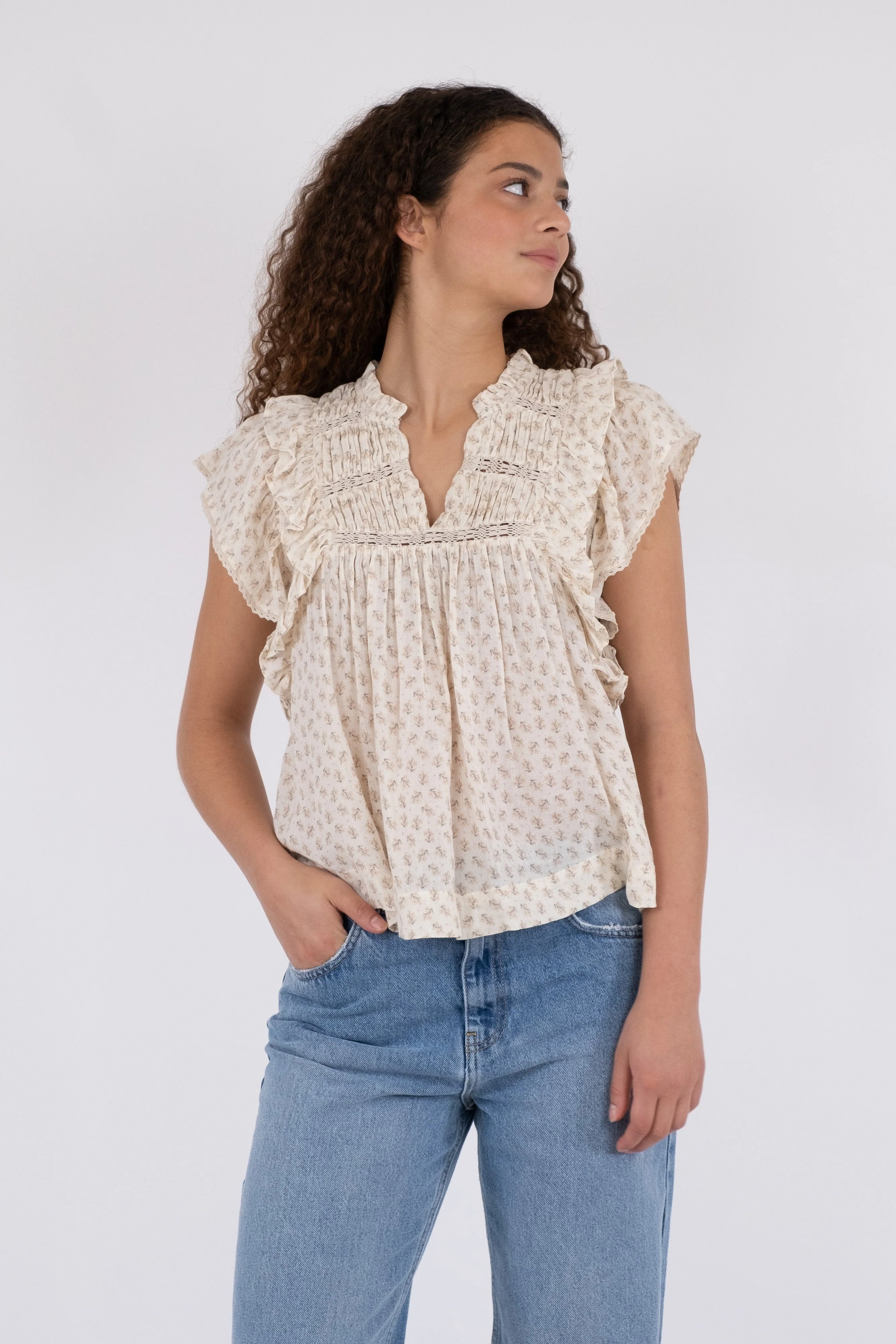 Neo Noir  Jayla Basic Blossom top - creme
