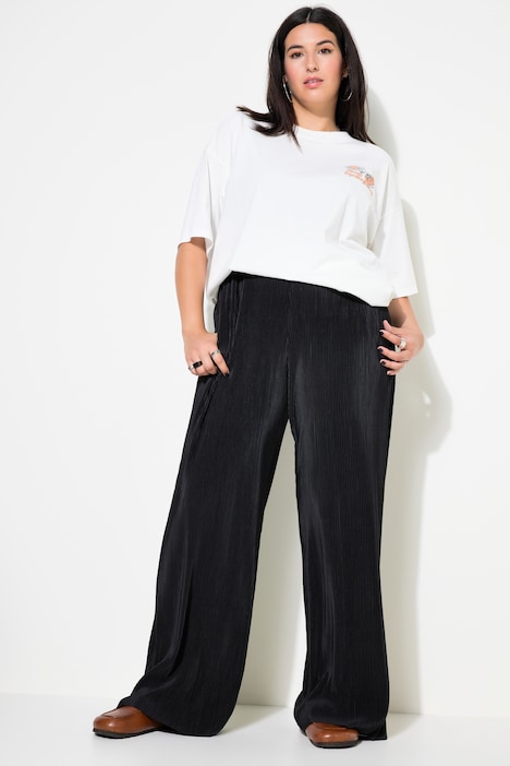 Hose, Wide Legs, High Waist, Plissee