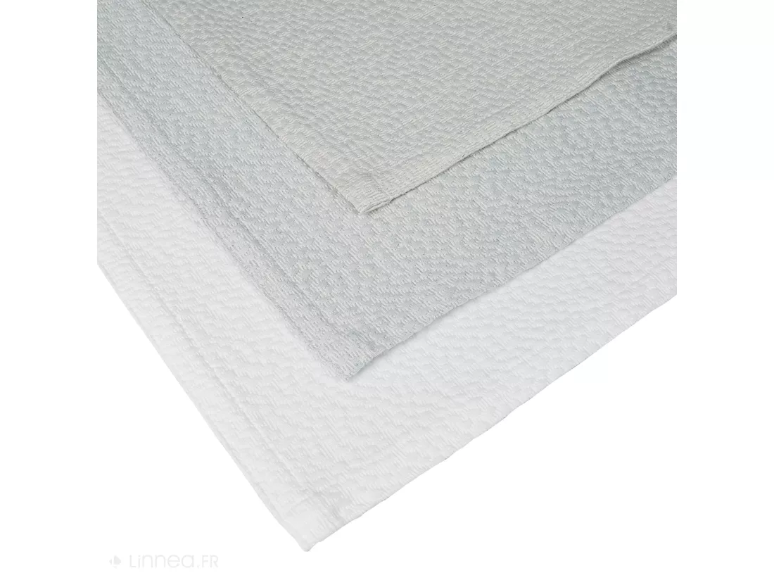 Dessus de lit Jacquard 230x250 cm CAMARGUE coton polyester gris perle