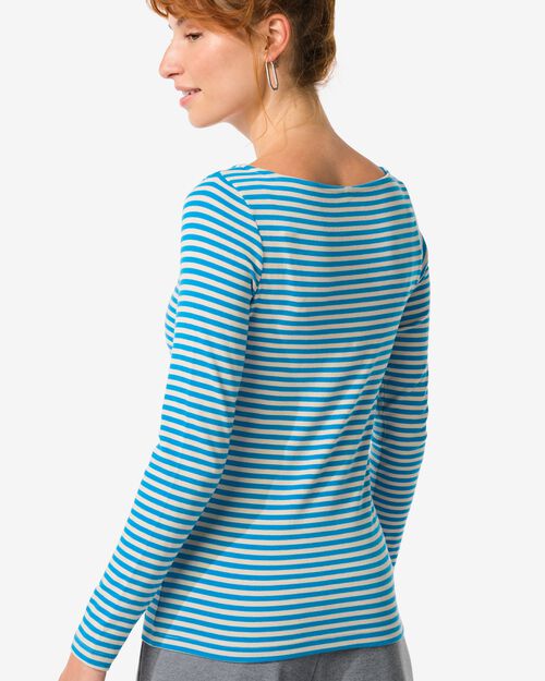 t-shirt femme col bateau à rayures bleu