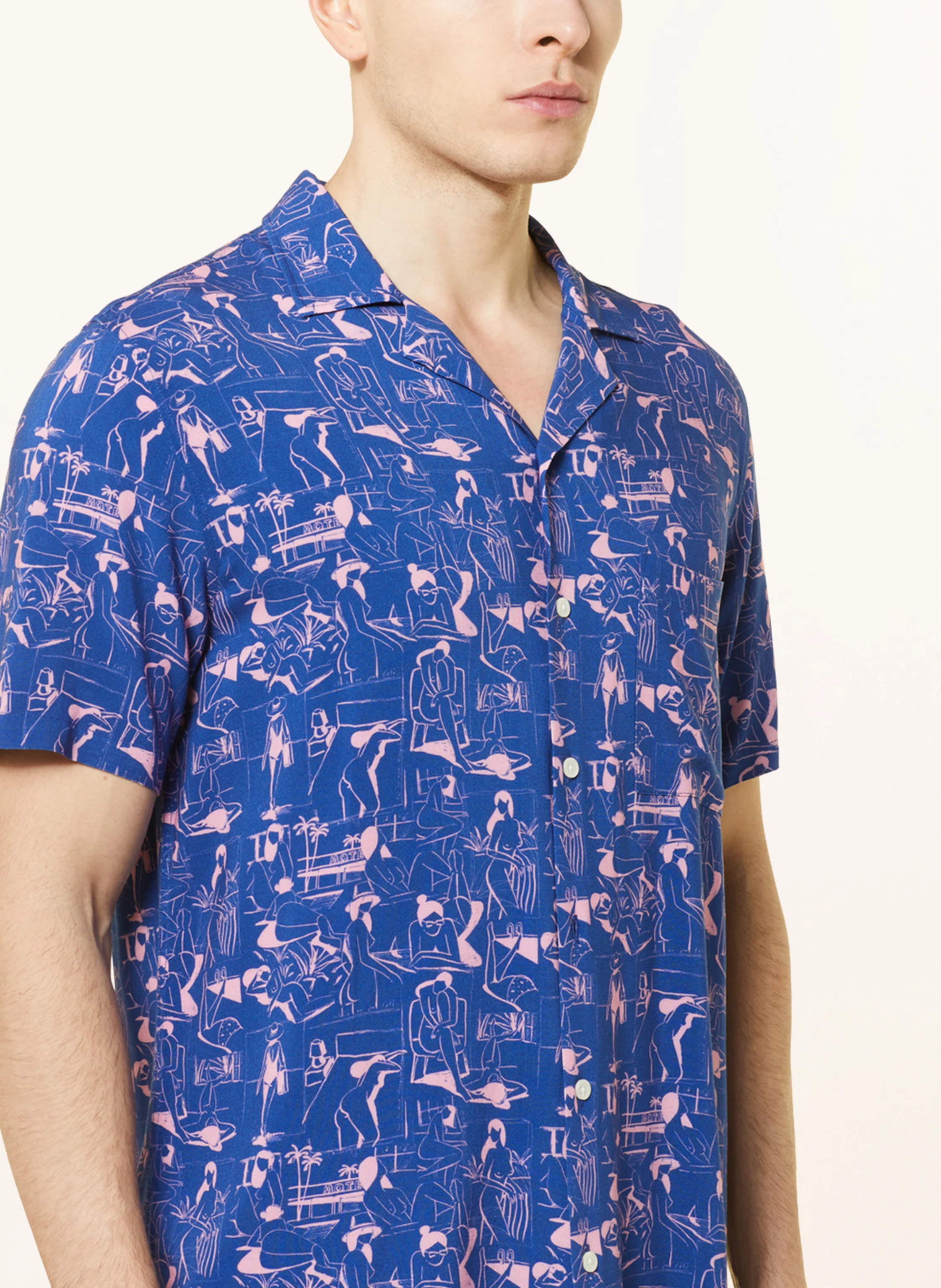 arrels BARCELONA Resorthemd BLUE VACANCES × QUENTIN MONGE Comfort Fit