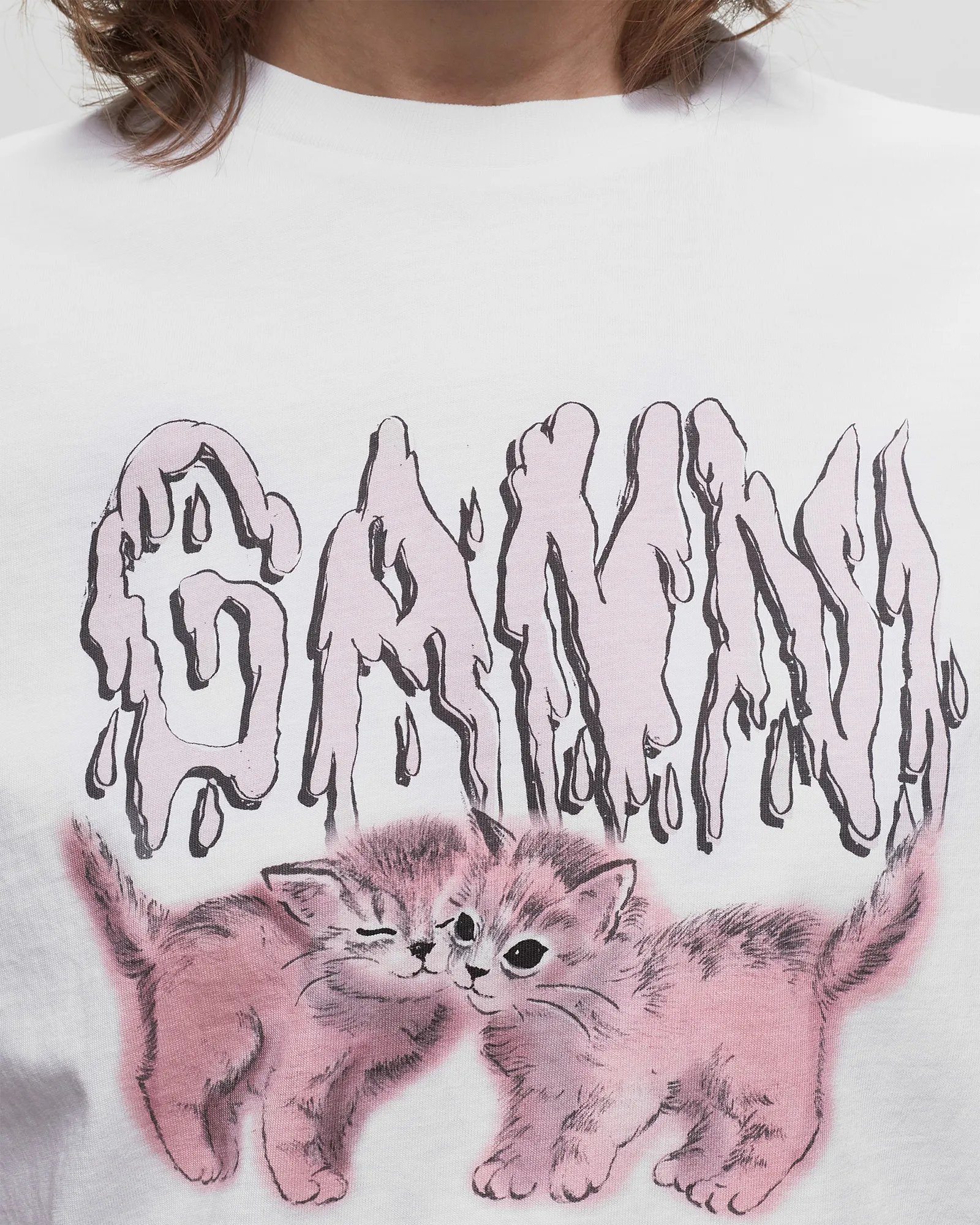 Ganni Basic Jersey Cats Relaxed Tee