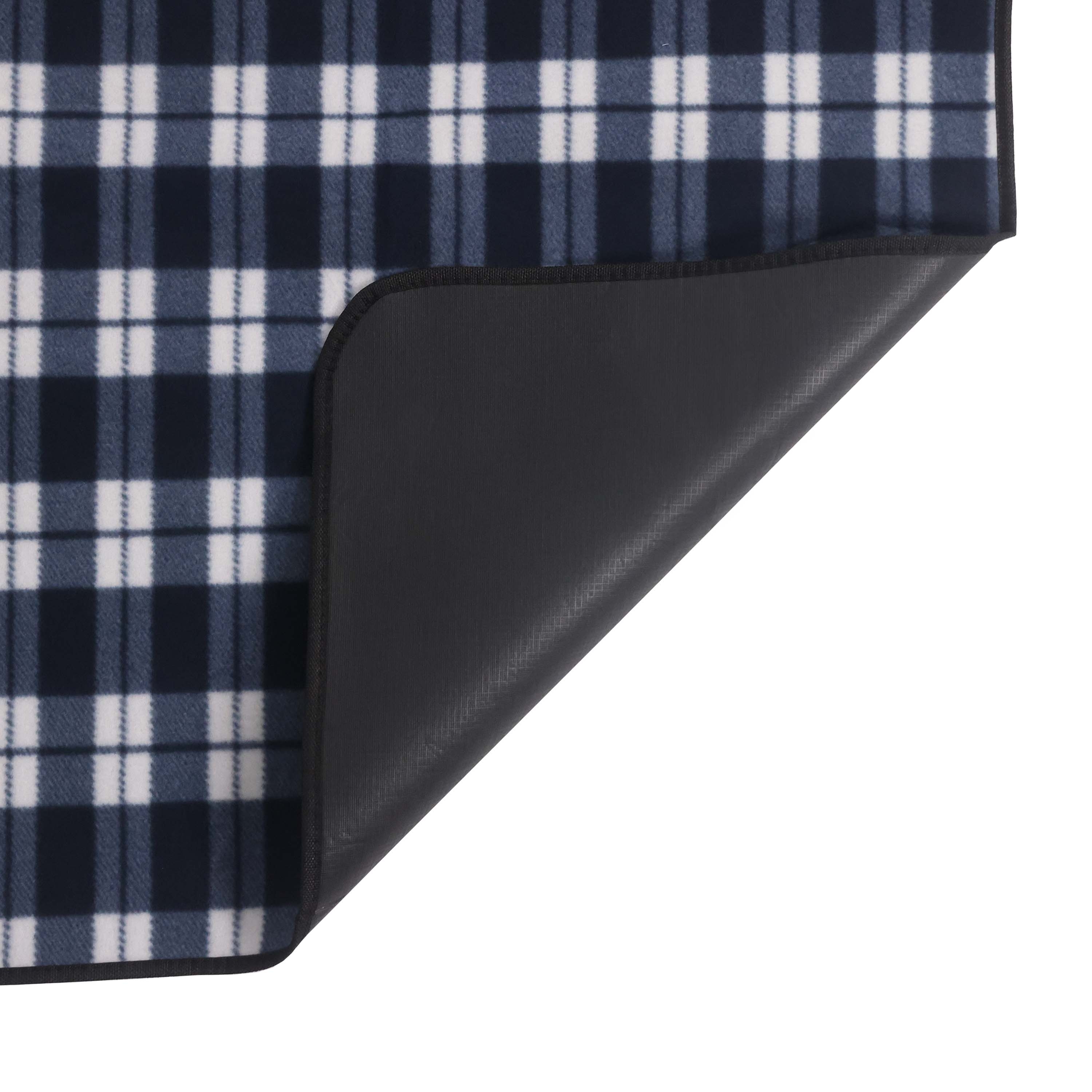 Picknickdecke Fleece 200 x 150 cm blau/weiss