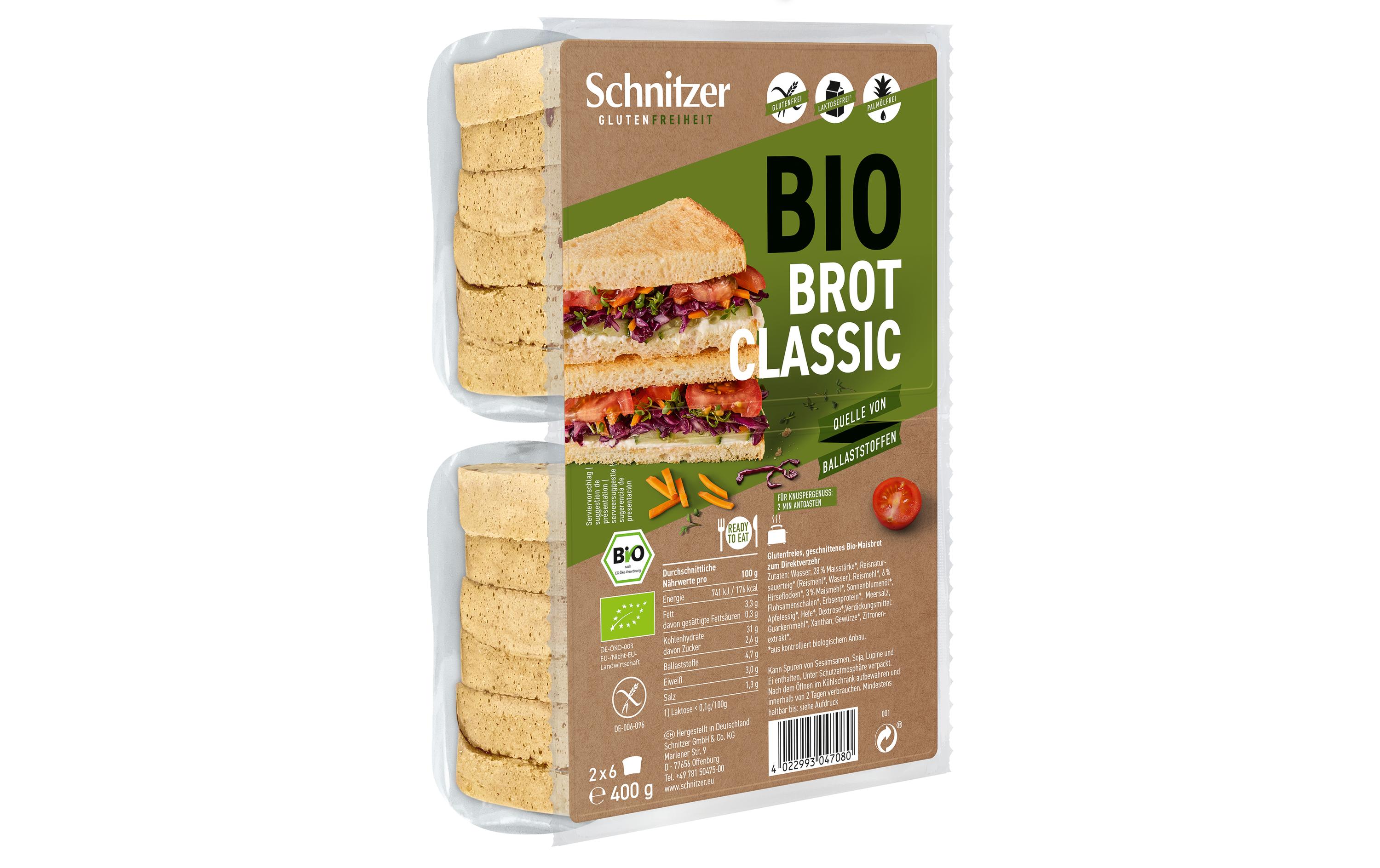 Bio Helles Schnittbrot 400 gGlutenfreies Maisbrot zum Direktverzehr