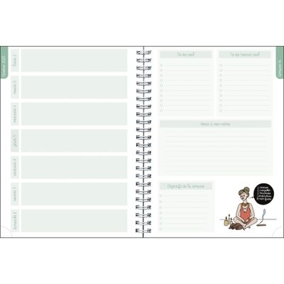 Agenda de bureau Gomargu 21S spiralé - 1 semaine sur 1 page - 15 x 21 cm - Au top - Exacompta