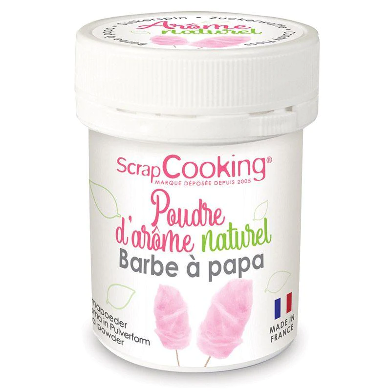 Arôme alimentaire naturel en poudre 15 g - Goût barbe à papa Scrapcook