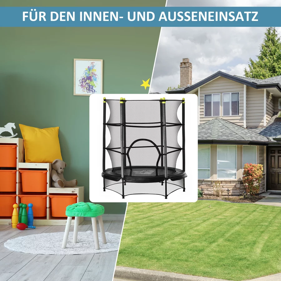 HOMCOM Trampolin mit Sicherheitsnetz schwarz