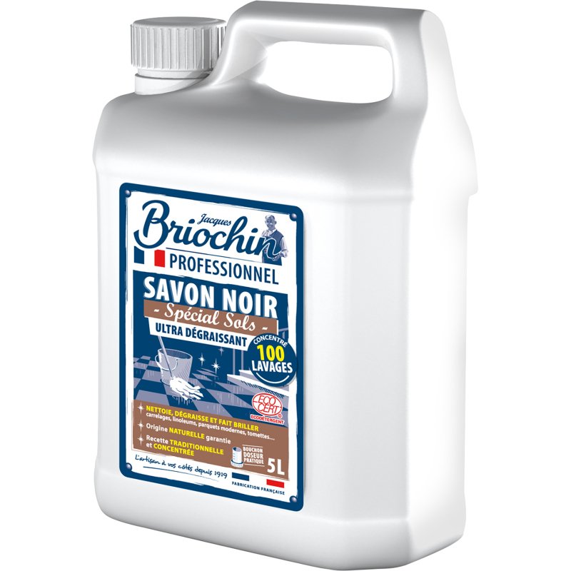 Nettoyant sols au savon noir Briochin professionnel - Bidon de 5 L