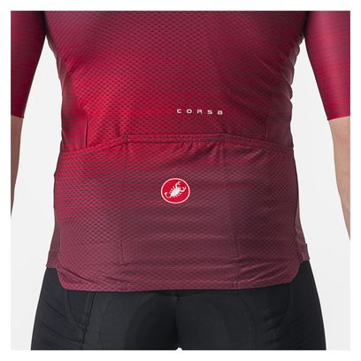 Maillot Manches Courtes Castelli Aero Race 6.0 Rouge Bordeaux