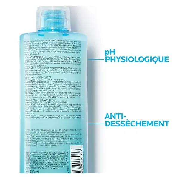 La Roche Posay Lipikar Surgras Crème Lavante Anti-Dessèchement 750ml