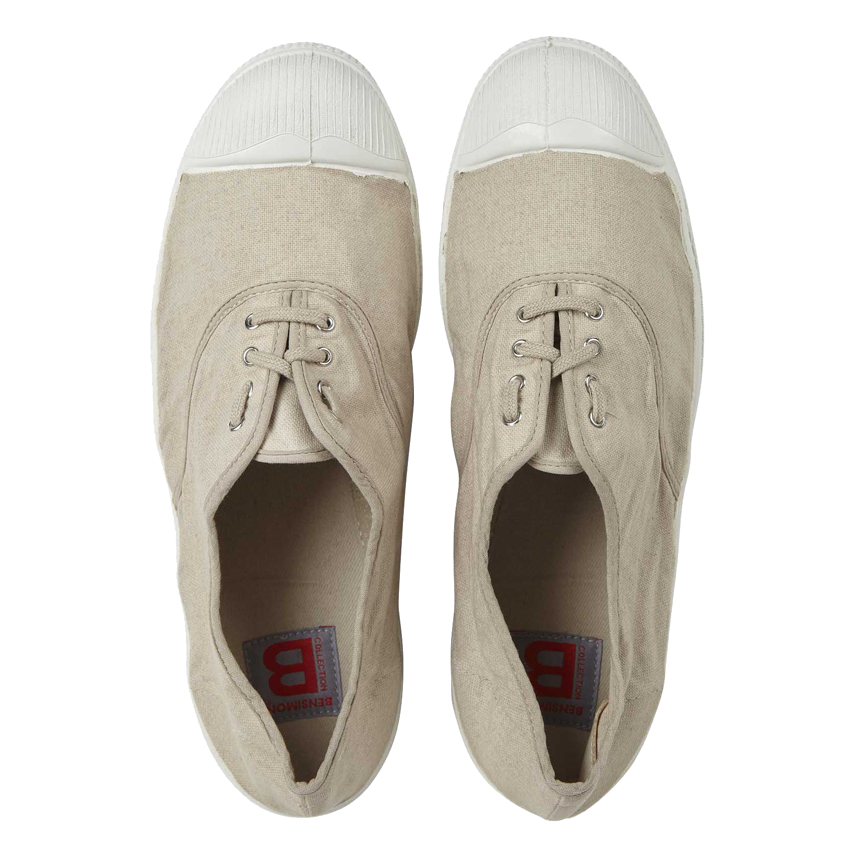 Tennis à lacets en toile de coton | Beige