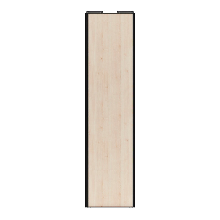 Porte de placard coulissante effet chêne clair profil noir GoodHome Arius H. 248,5 x L. 62.2 cm + amortisseurs