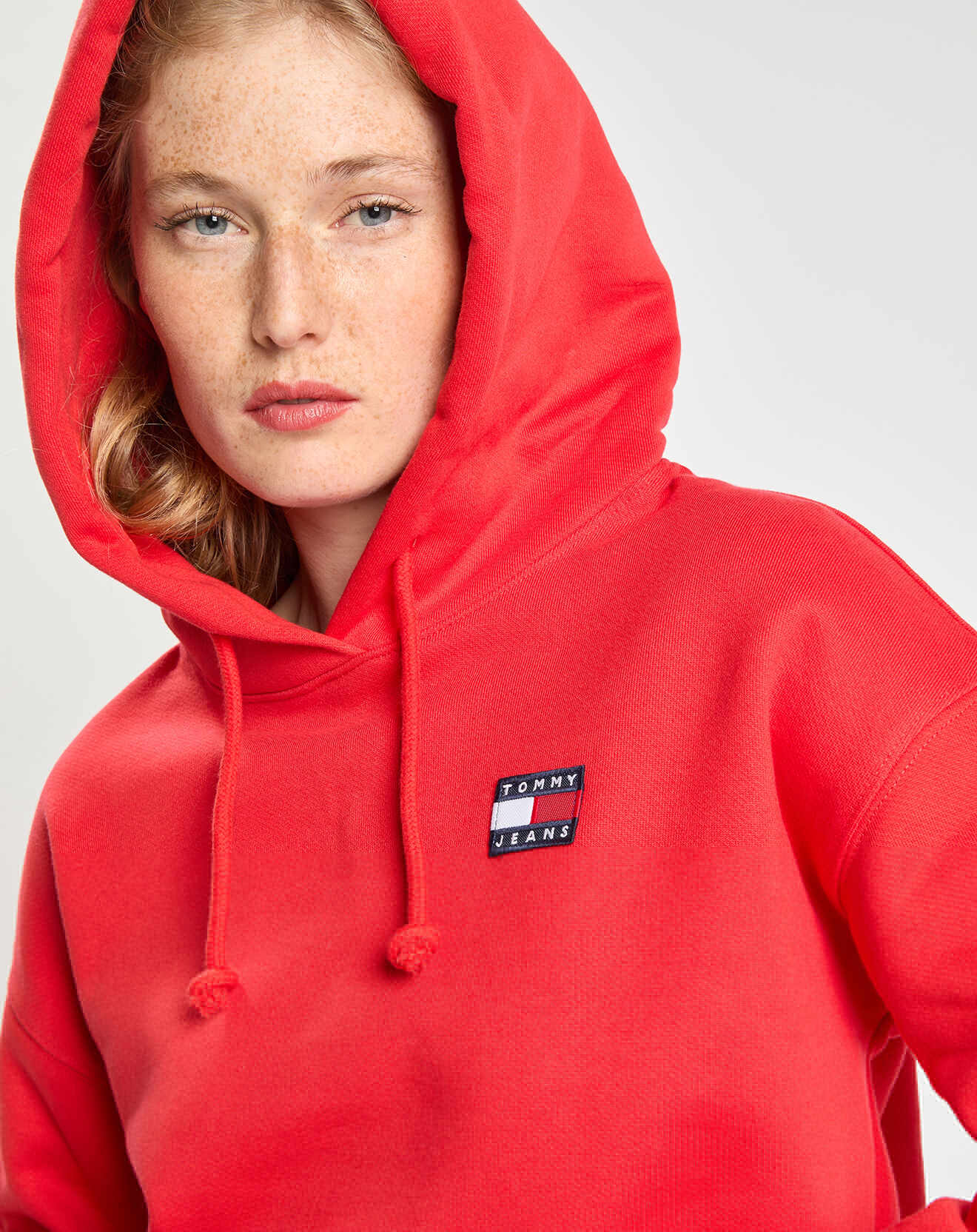 Tommy Jeans Sweat à capuche tommy badge rouge
