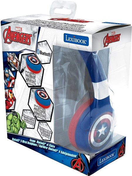 Lexibook - Avengers - 2 i 1 Bluetooth Foldbare Hovedtelefon