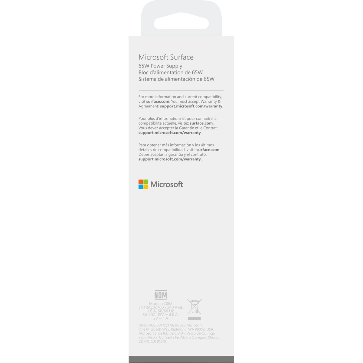 Microsoft Surface 65W lader for bærbar PC