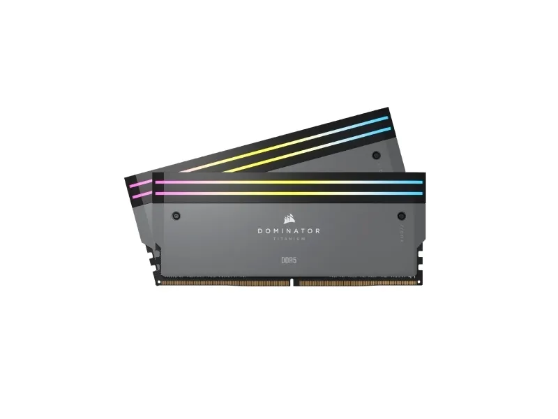 CORSAIR Dominator Titanium RGB - DDR5 - sæt - 64 GB: 2 x 32 GB - DIMM 288-PIN - 6000 MT/s / PC5-48000 - CL30 - 1.4 V - ikke bufferet - ikke-ECC - grå