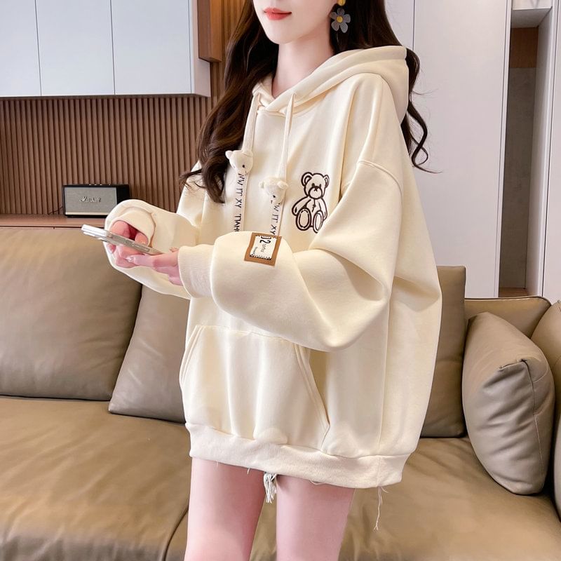 Jewie - Hoodie met geborduurde beer