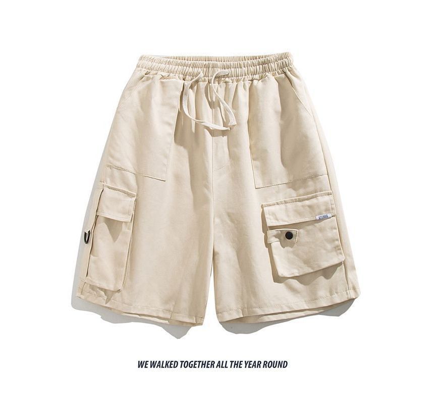 Wewewow - Mid Rise Plain Cargo Shorts