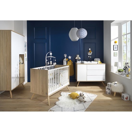 Seventies commode 1 porte 3 tiroirs    Blanc        de               Sauthon Baby's Sweet Home