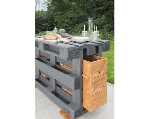 Projectpallet, halve maat, 120 x 40 x 15 cm, bruin