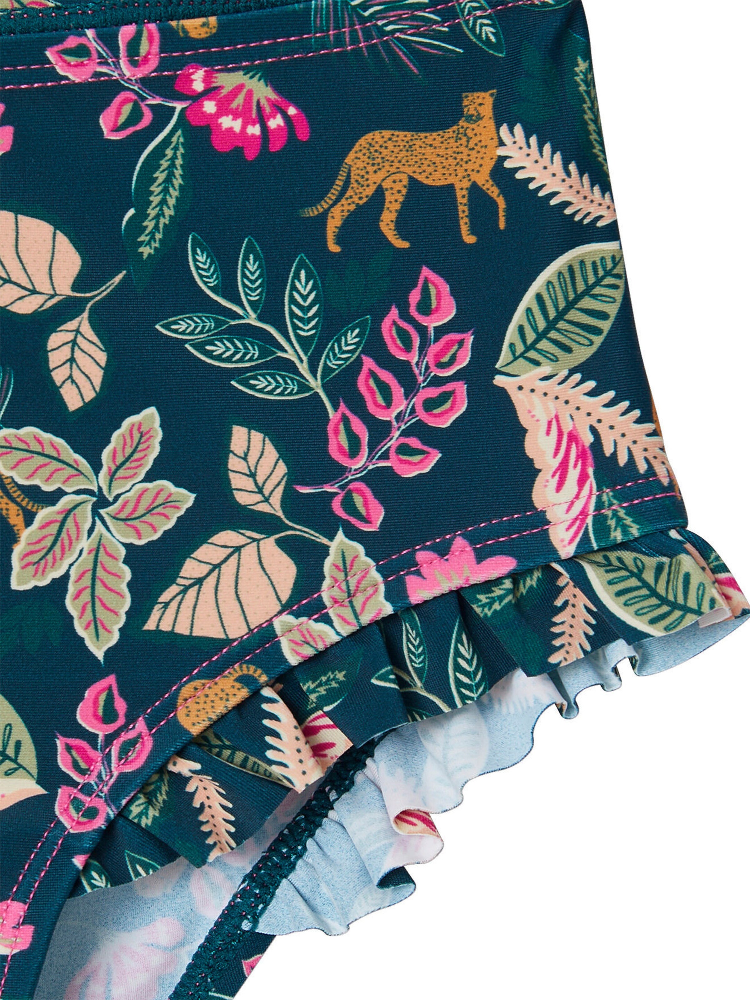 Vertbaudet Mädchen Bade-Set: Shirt mit UV-Schutz & Badehose tannengrün