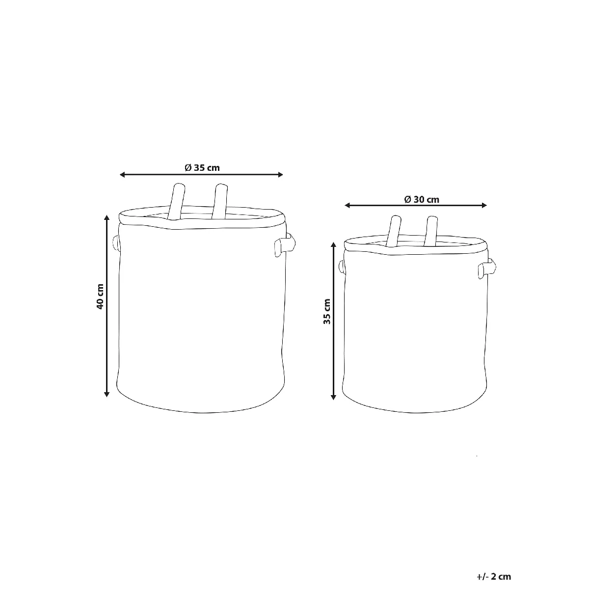 Beliani Lot de 2 paniers POMANG - Orange