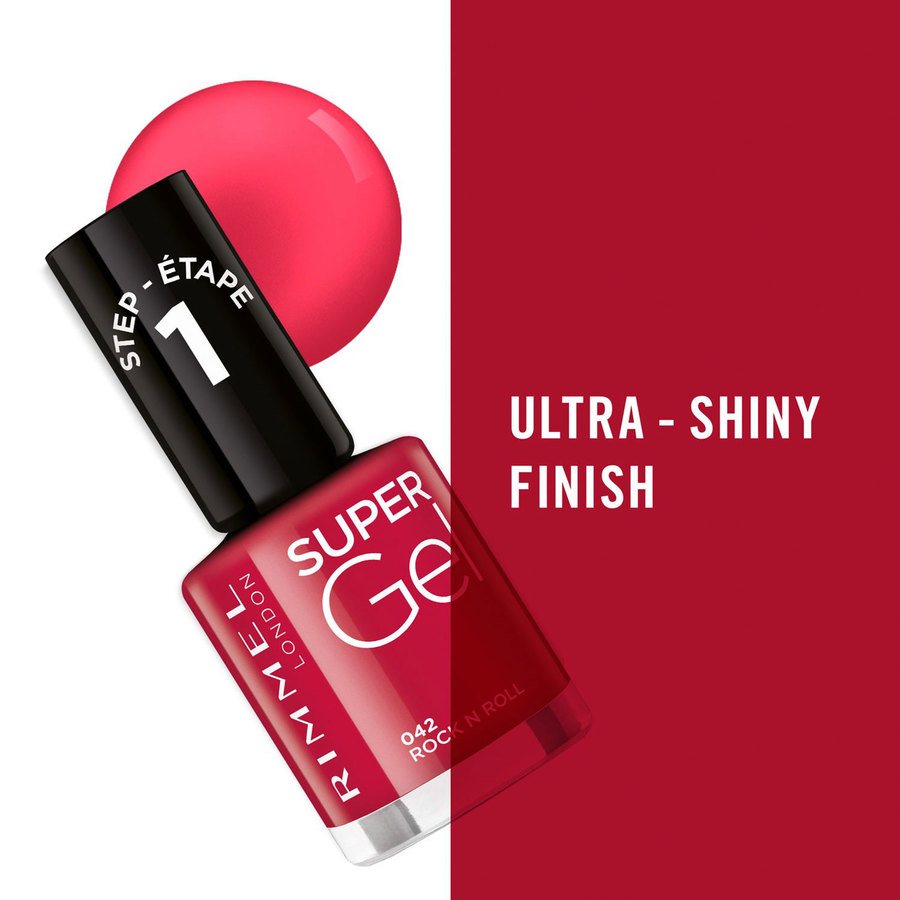 Rimmel London Super Gel Nail Polish #042 Rock N Roll 12ml