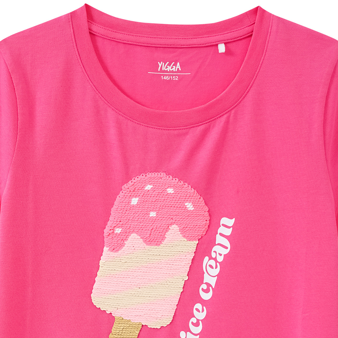 Yigga Mädchen T-Shirt mit Wendepailletten pink